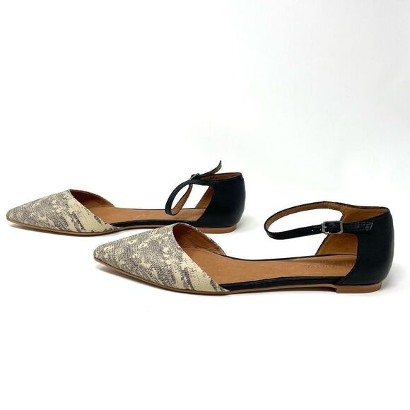 NEW Madewell Beatrice Lizard Print Skimmer Flats Size 10 - Picture 5 of 7